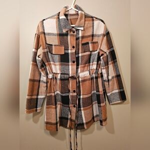 Plaid Women's Jacket in Brown and Black